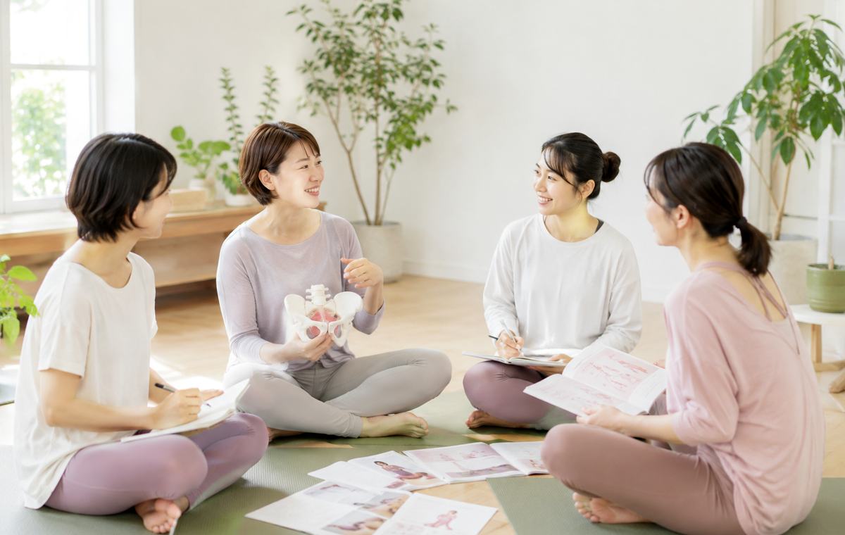 女性のライフステージに寄り添うヨガを学ぶイメージ