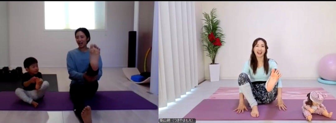 親子で楽しく学ぶキッズヨガ研修の様子