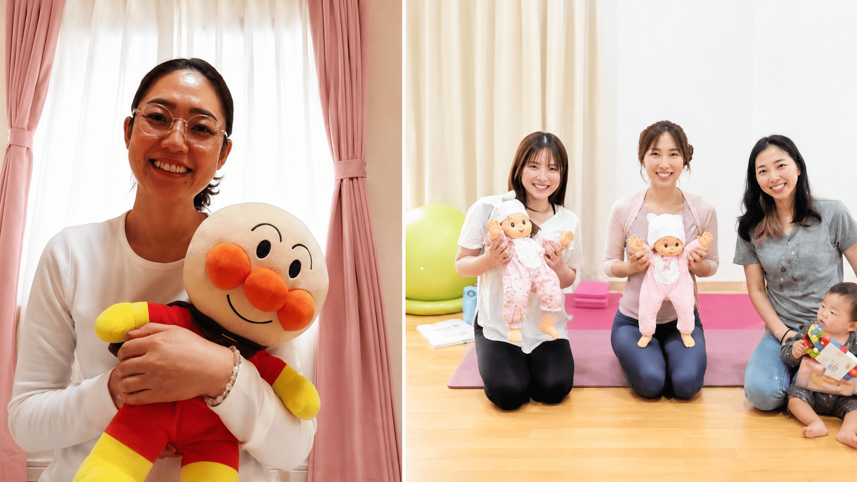 赤ちゃんとママに寄り添うベビーヨガ＆ママヨガ実技試験の様子